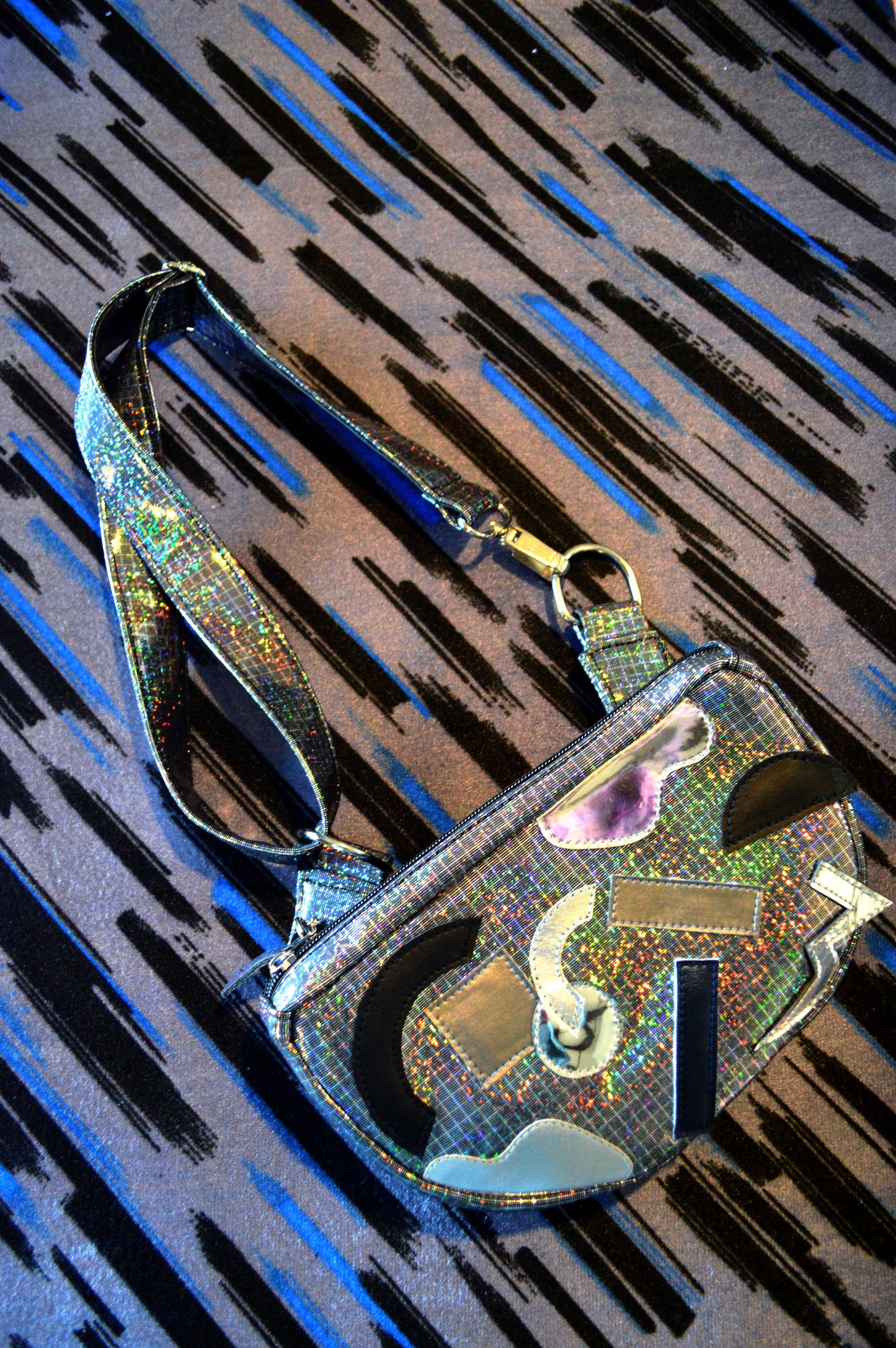 Shapes holographic fanny pack/ bumbag