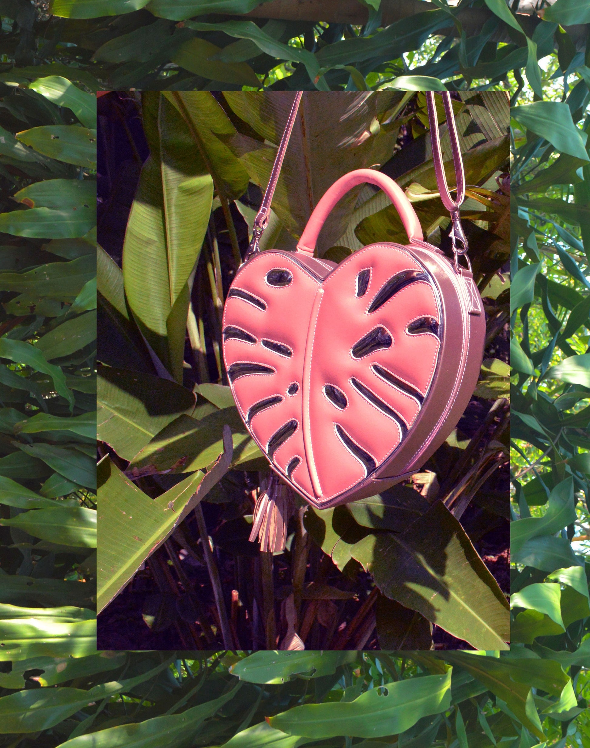 Monstera Handtasche/Umhängetasche