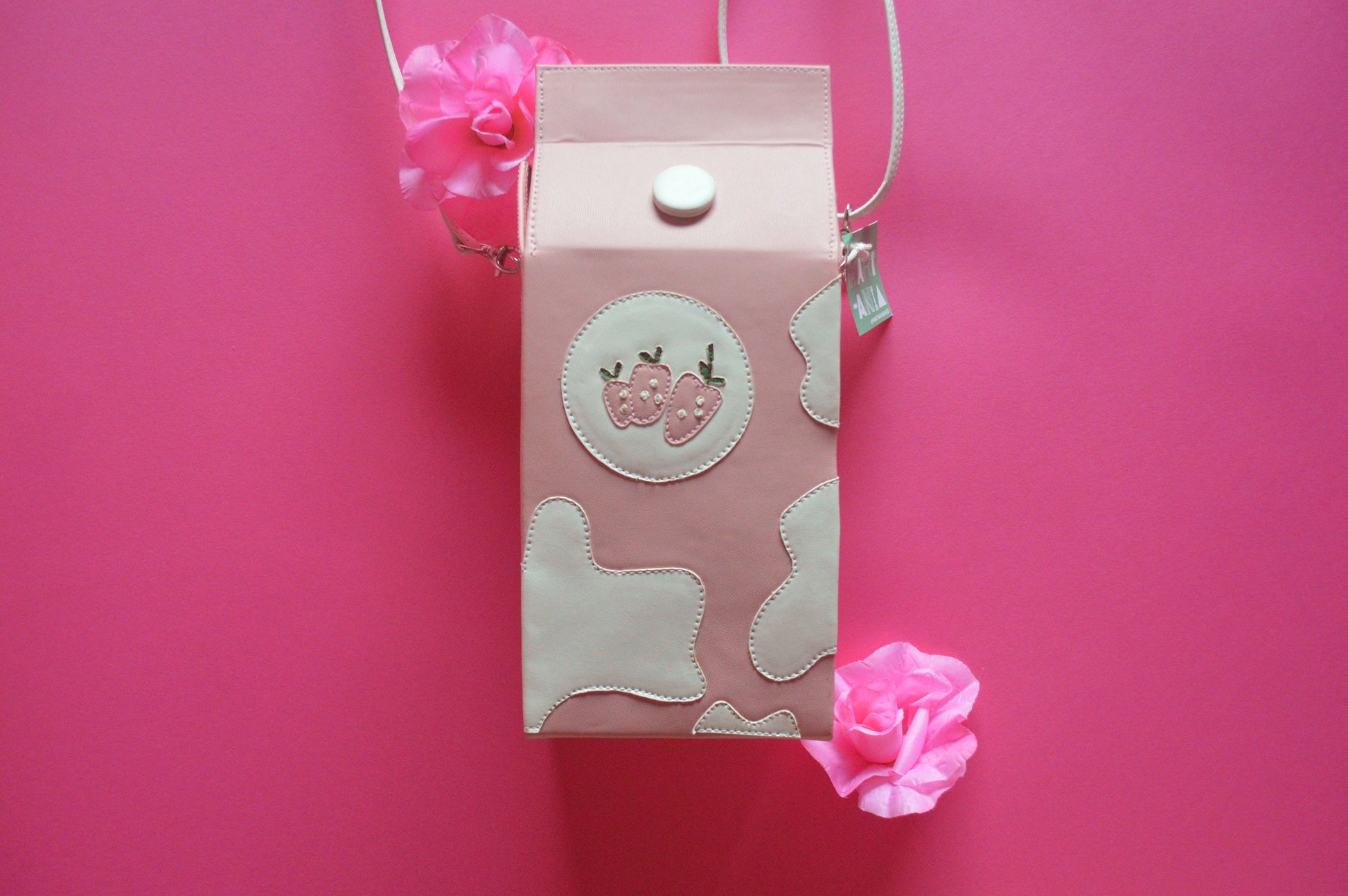 Strawberry Milk Carton Crossbody bag