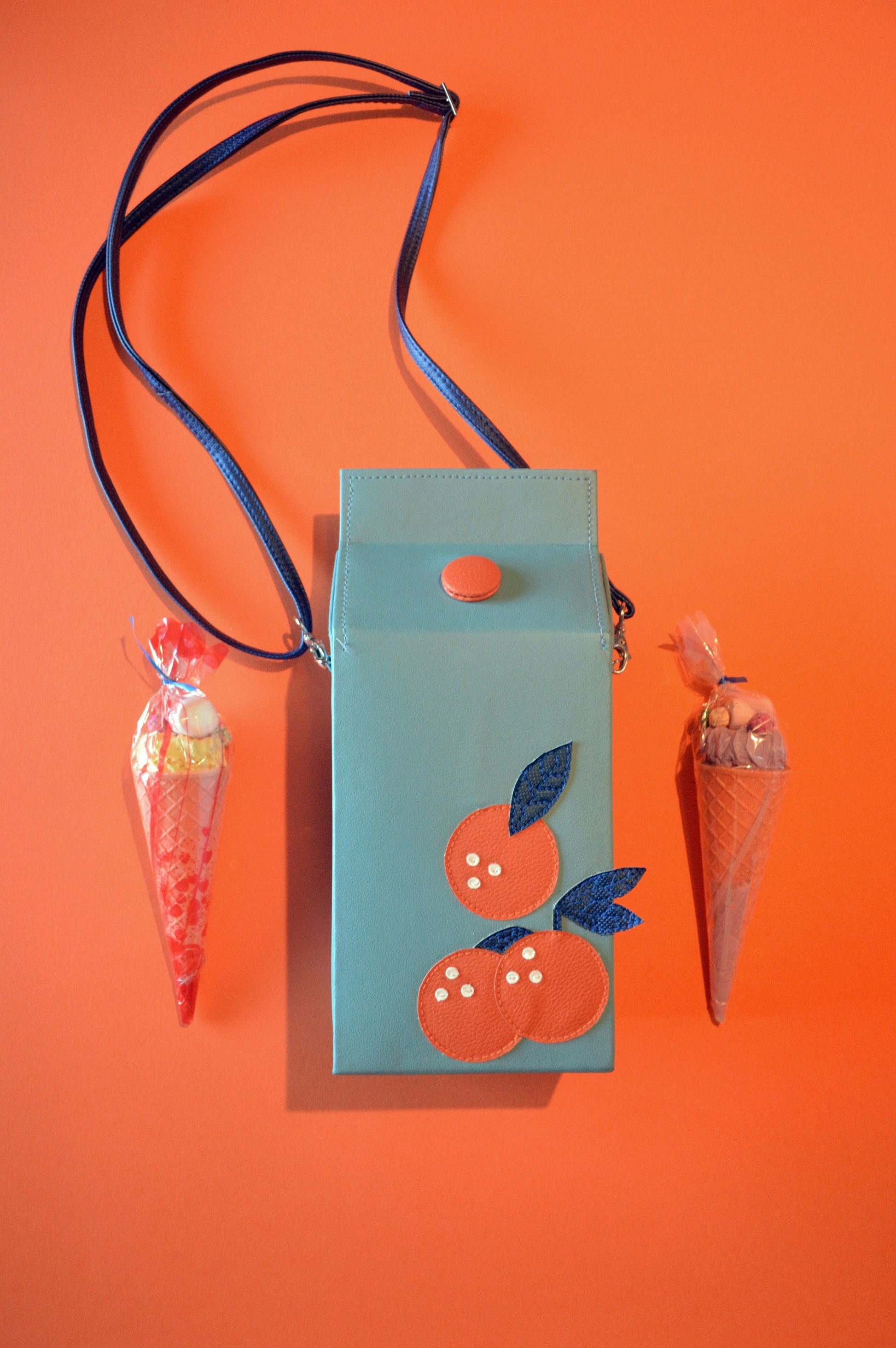 Orange Juice Carton Crossbody Bag