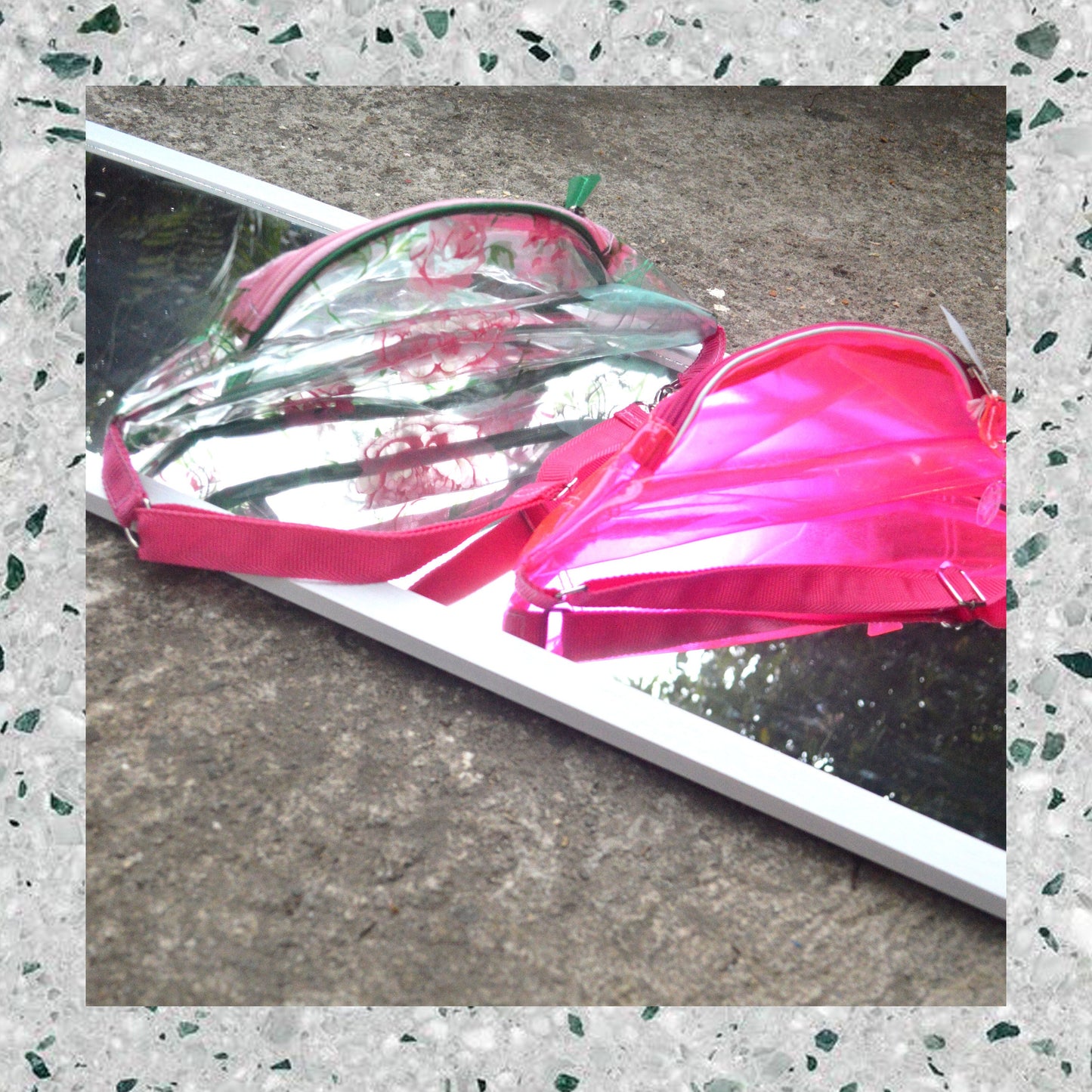 Set of two Colorful plastic bumbags