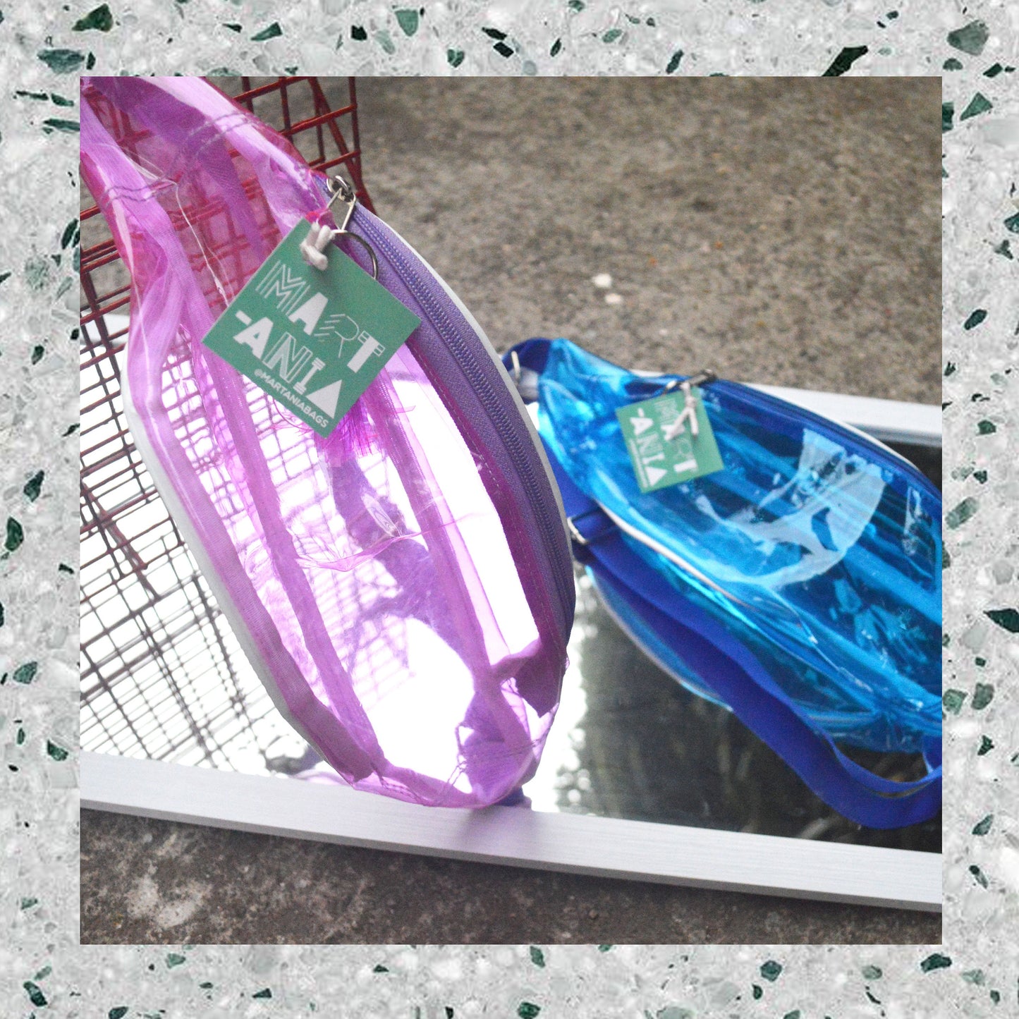 Set of two Colorful plastic bumbags