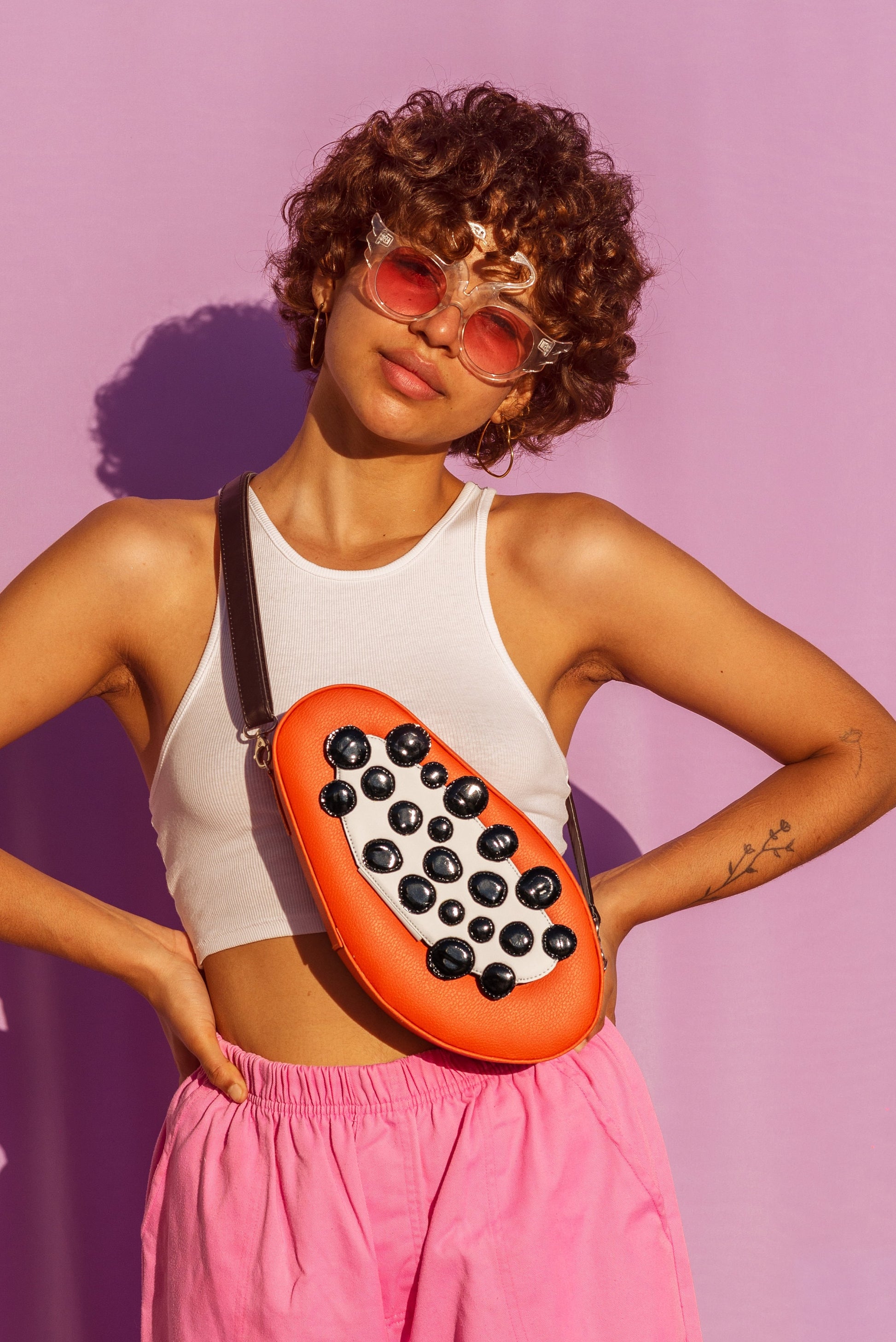 Pattern Papaya Crossbody Bag